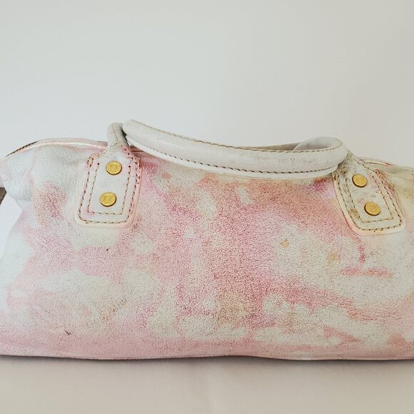 Celine leather purse hobo top handle handbag pink white orange yellow ivory nino - Picture 2 of 16
